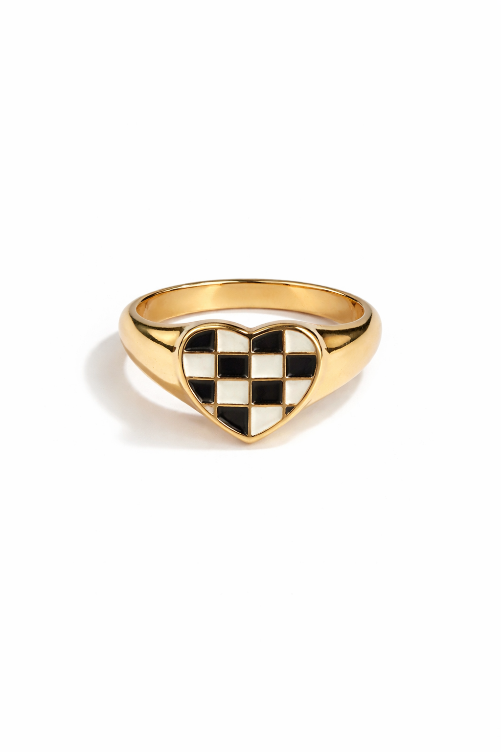 Checkered Heart Ring