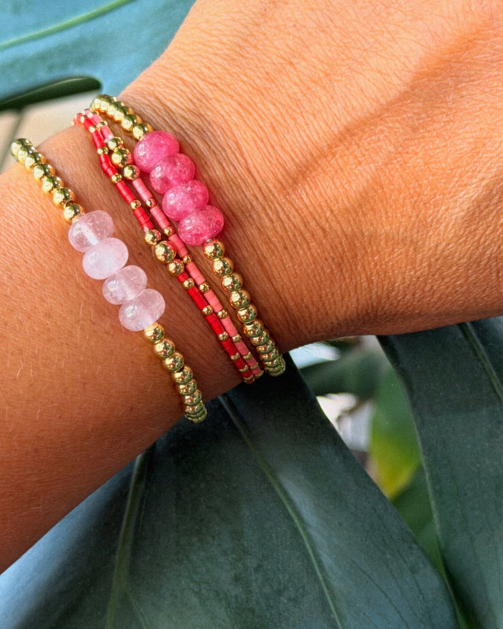 Red Dainty Stretch Bracelet