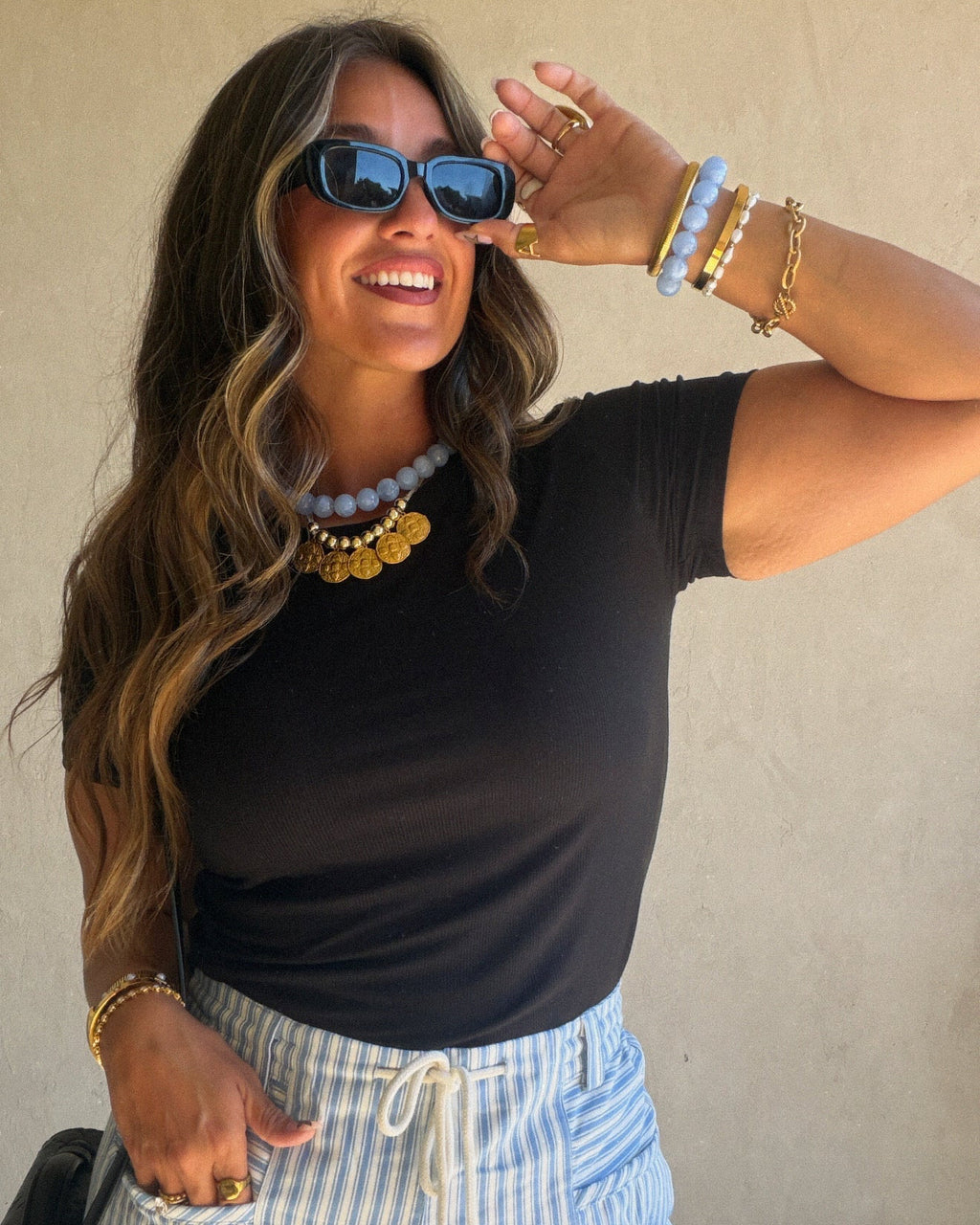 BRACELET Baby Blue Chunky Beaded