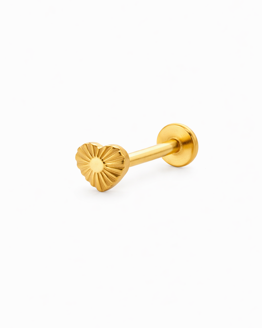 Gold Heart Flat back Stud