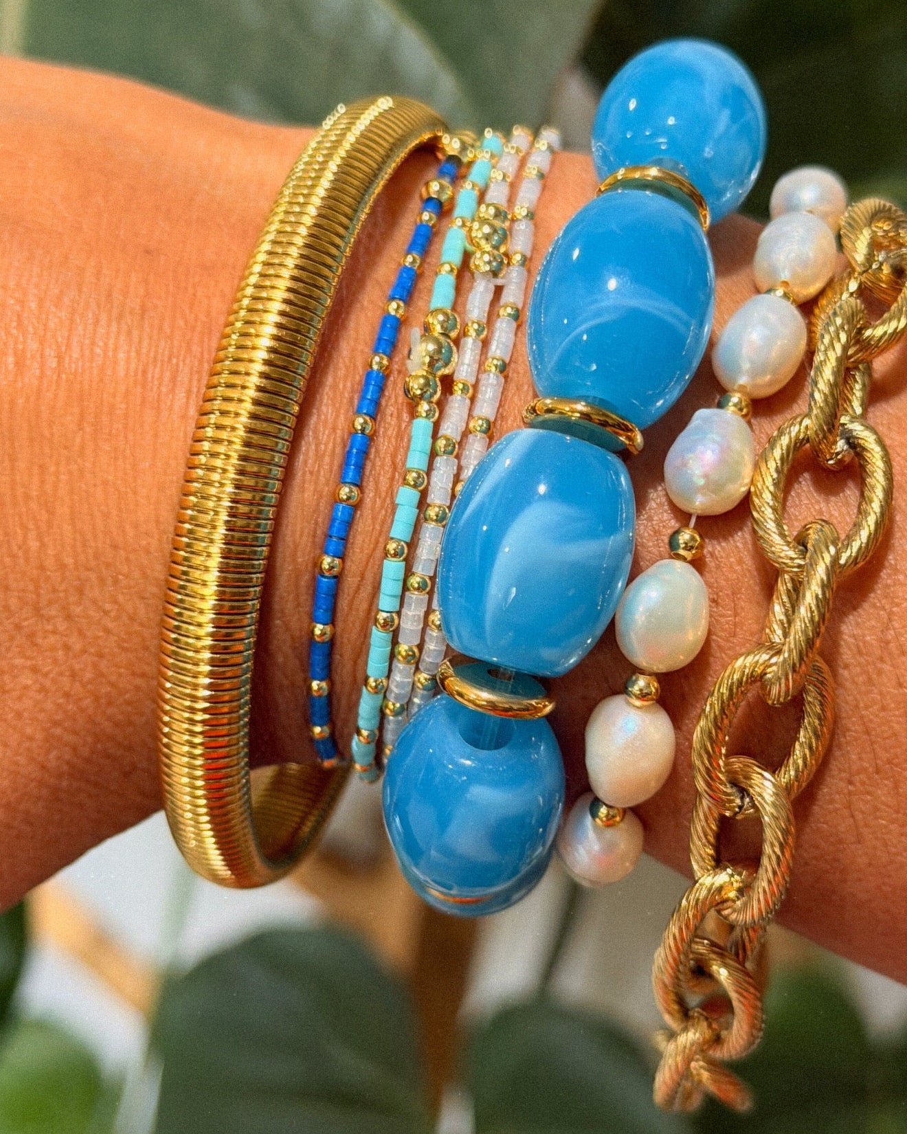 Blue Dainty Stretch Bracelet