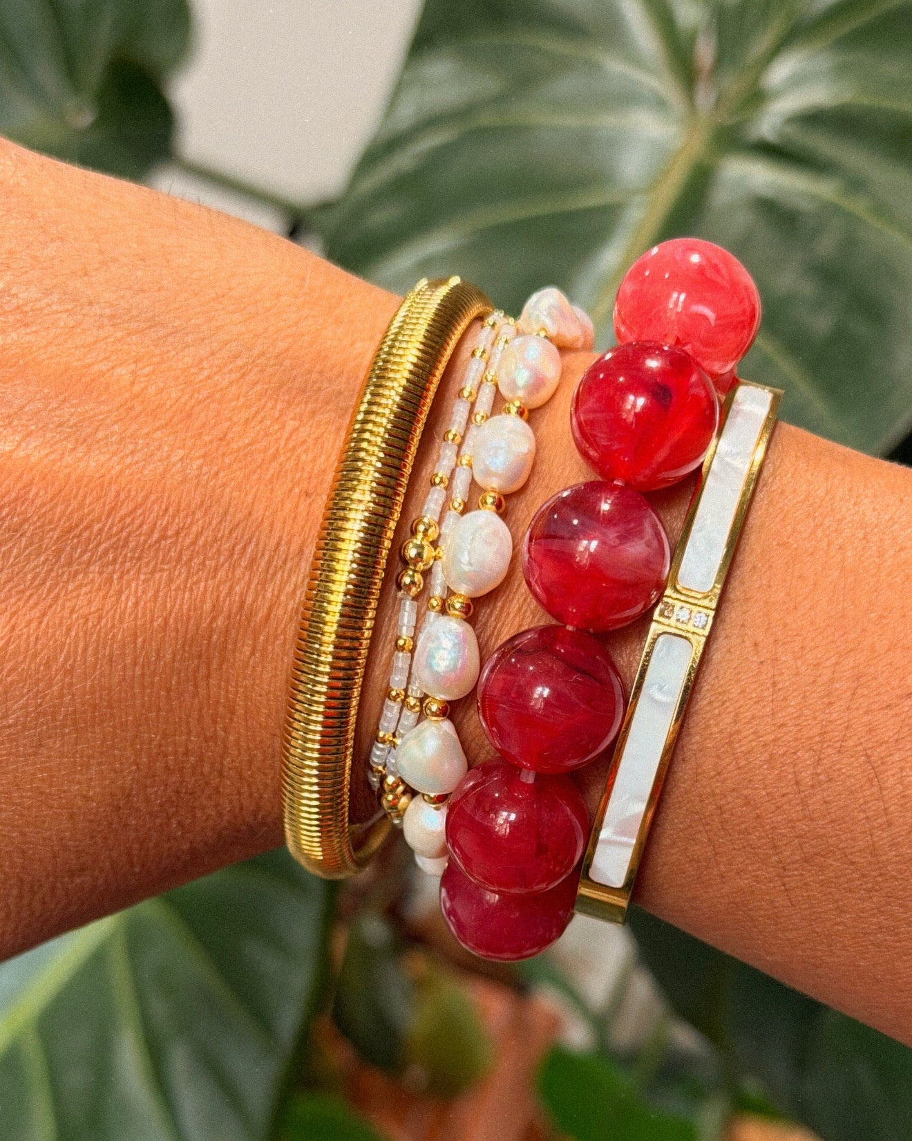 BRACELET Pink/Mauve Chunky Beaded