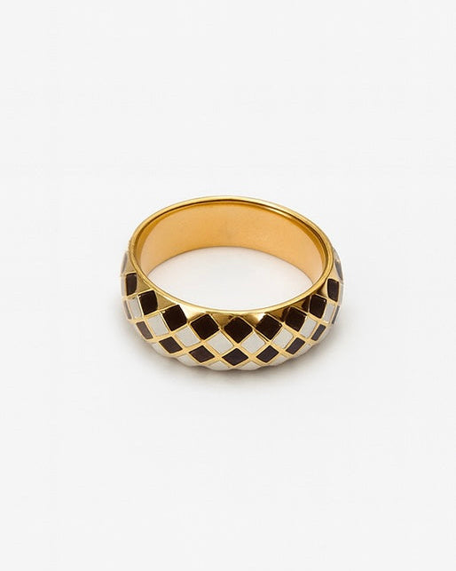 Gold Checkered Ring