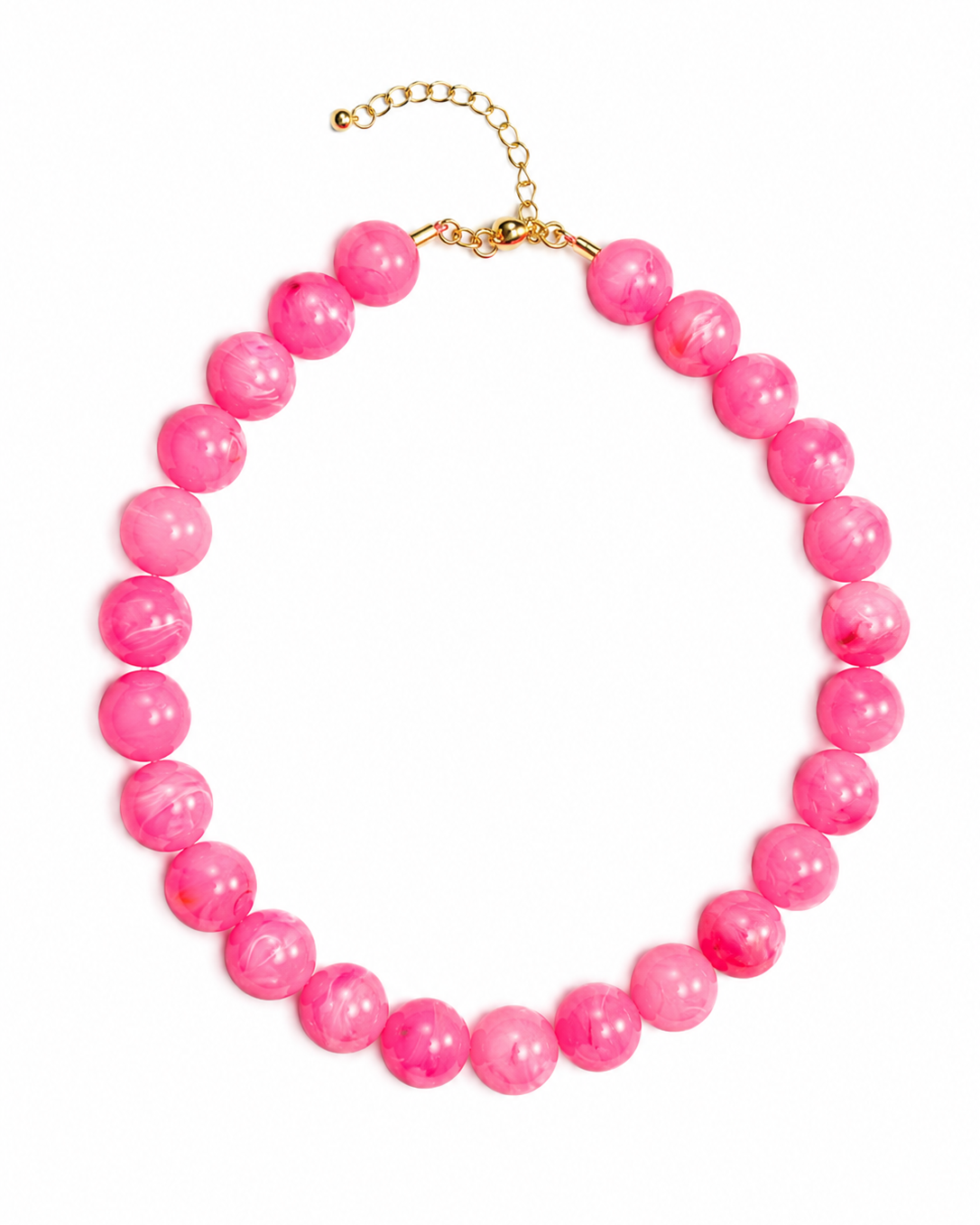 Hot Pink Beaded Necklace