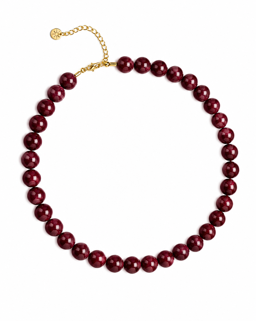 Deep Maroon Beaded Necklace