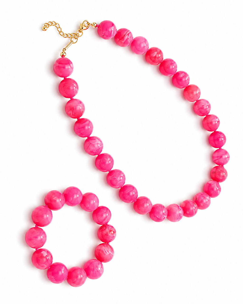 BRACELET Pink/Mauve Chunky Beaded