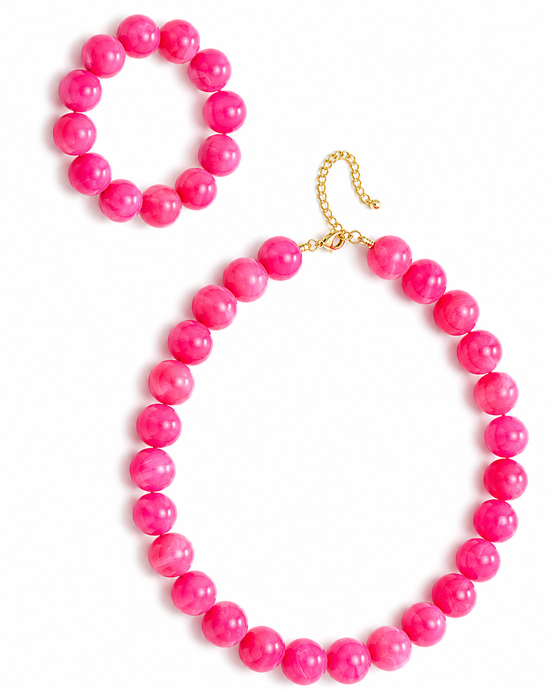 BRACELET Hot Pink Chunky Beaded