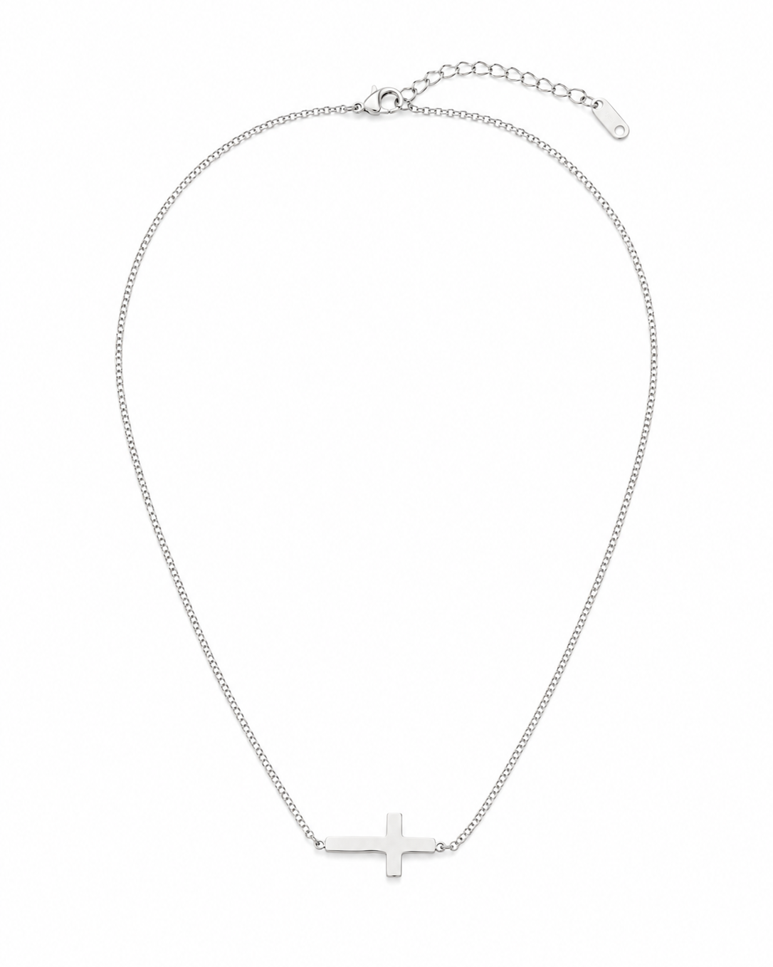 Silver Dainty Choker Cross