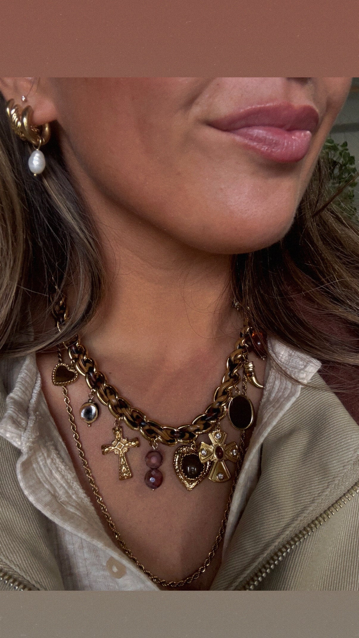 Golden Relic Charm Necklace