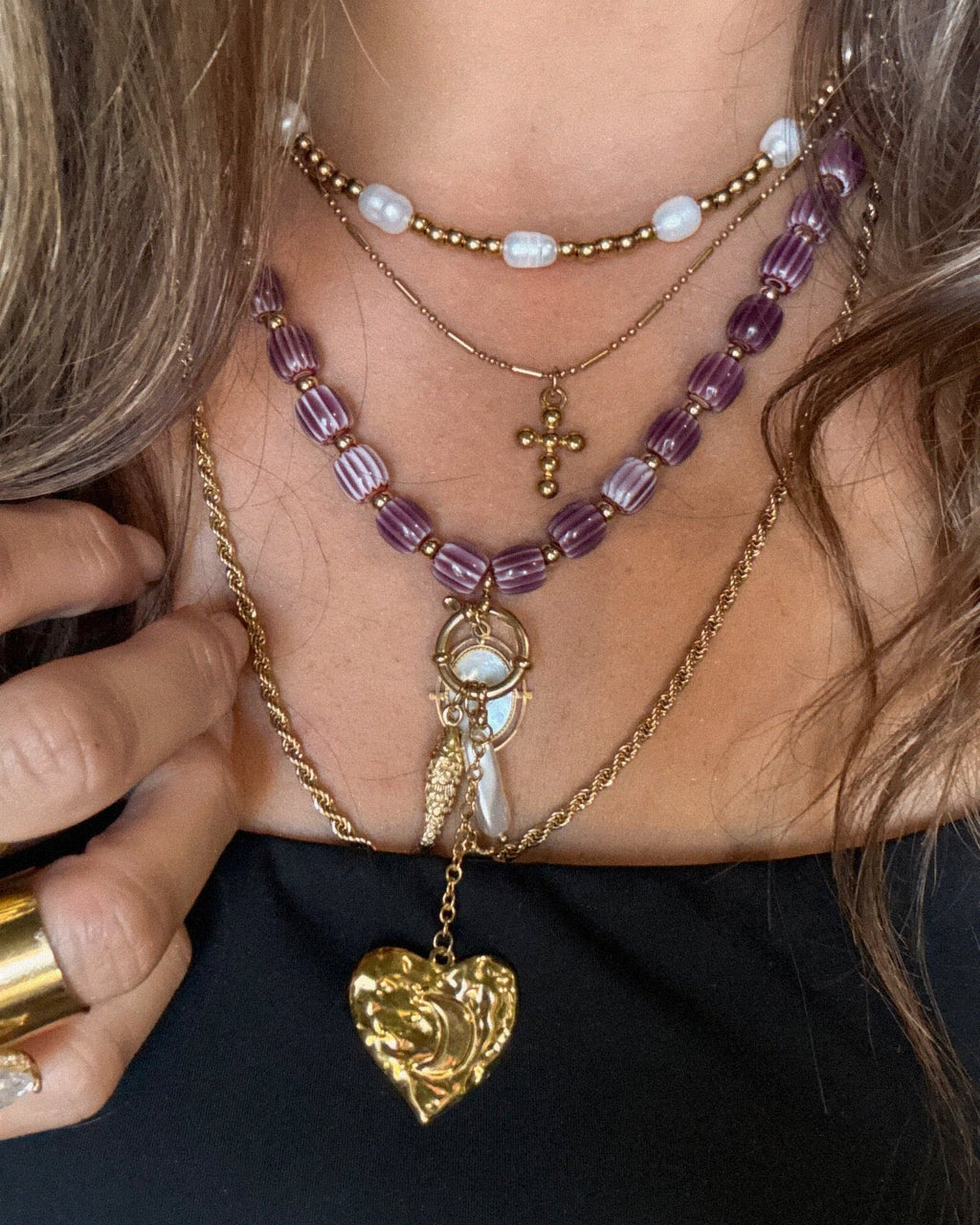 Bubble Cross Necklace