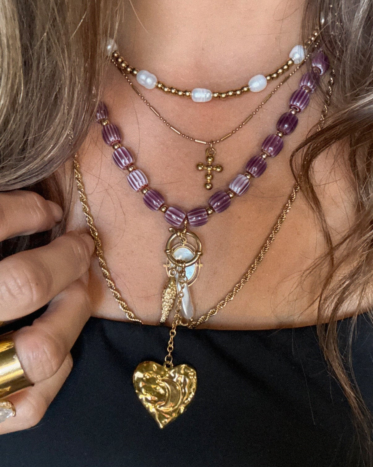 Bubble Cross Necklace