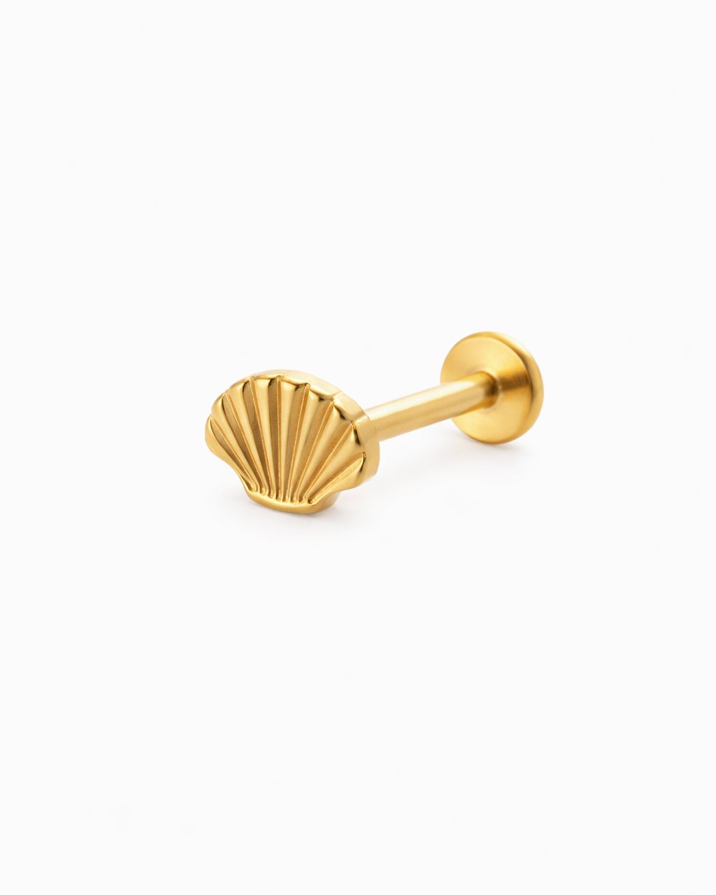 Gold Seashell Flat Back Stud