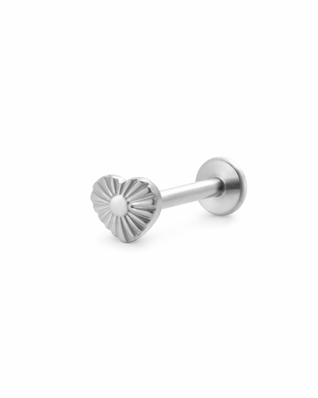 Silver Heart Flat Back Stud