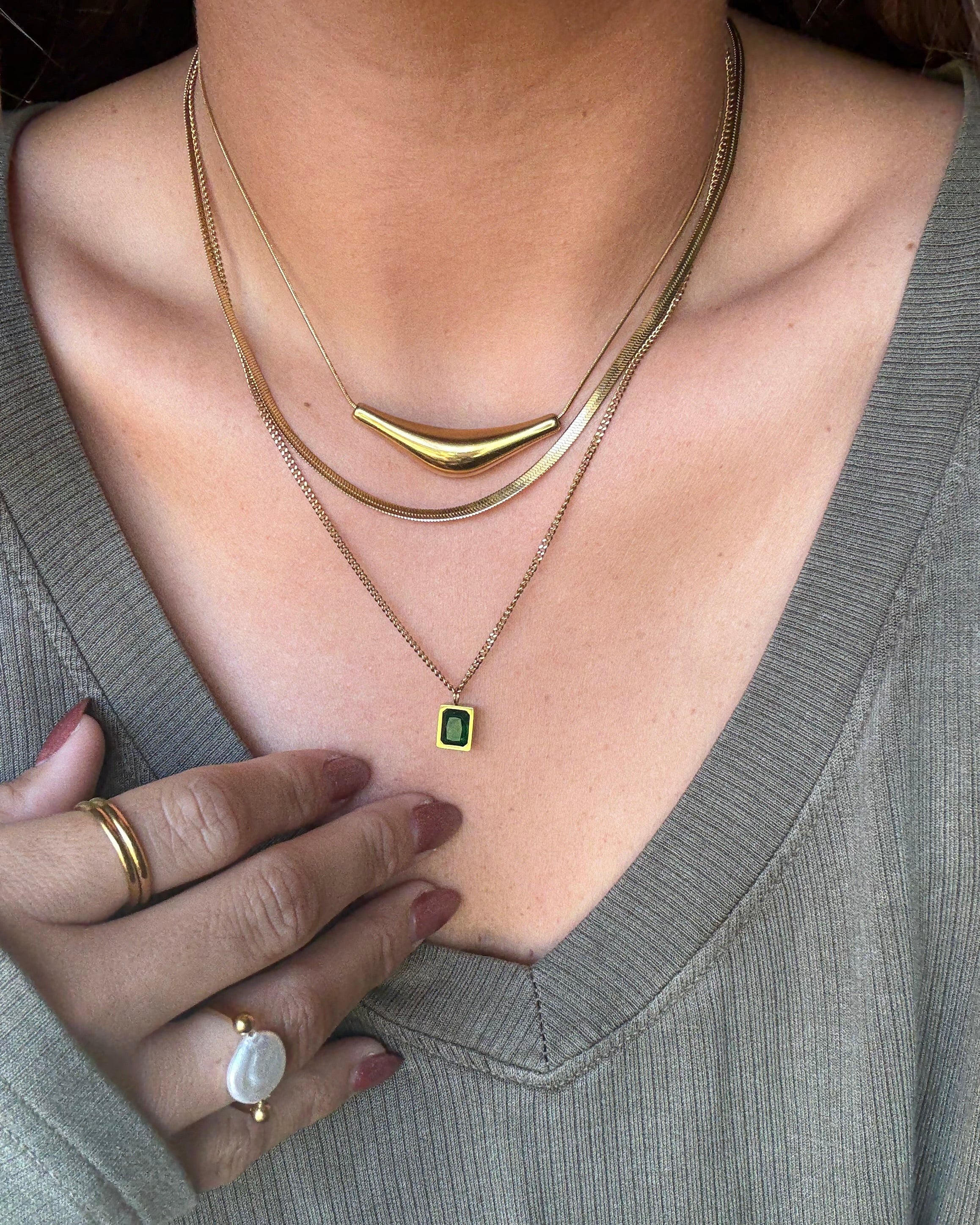 Emerald Queen Pre-Stacked Necklace