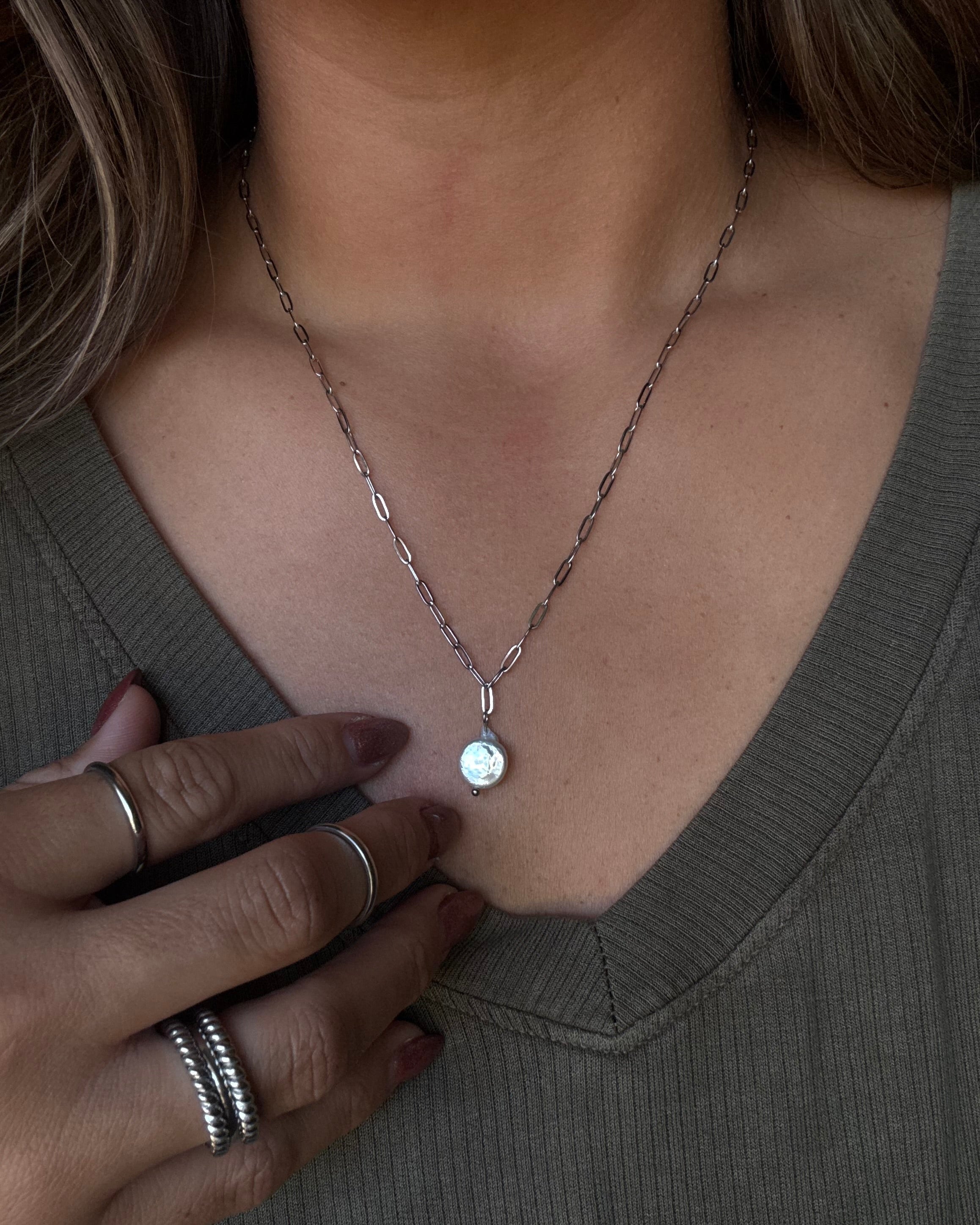 Cambria Drop Pearl Necklace