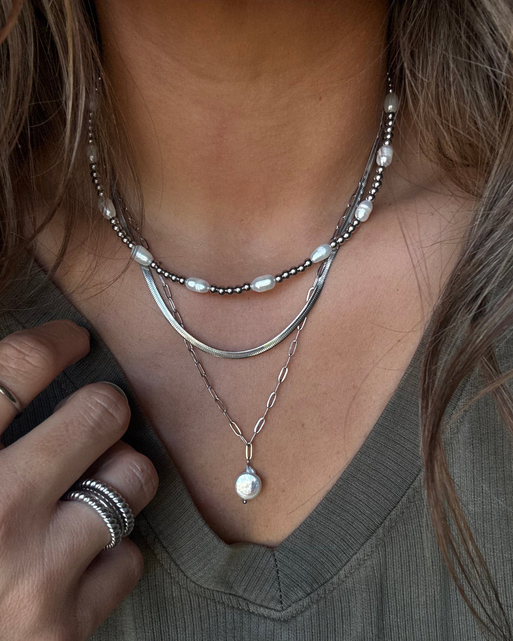 Cambria Drop Pearl Necklace
